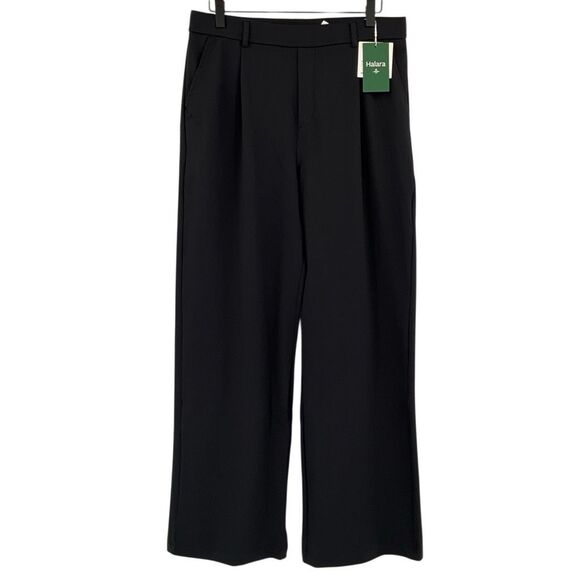 NWT Halara Black Flex High Waisted Pocket Straight Leg Work Pants Sz Large Tall - Picture 2 of 10